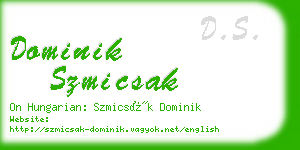 dominik szmicsak business card